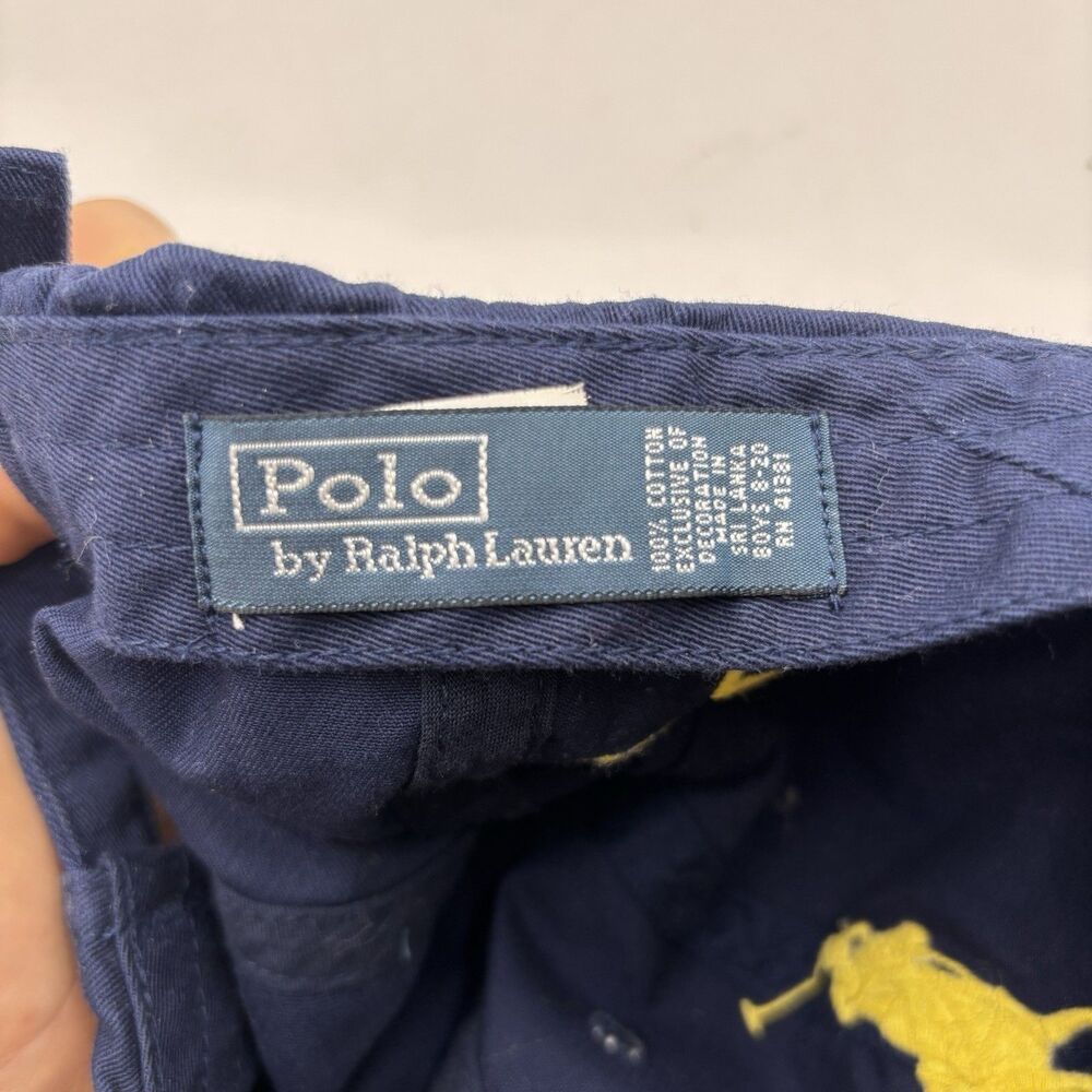 Polo Ralph Lauren Big Pony #3 Boys 8-20 Adjustable Strapback Hat Navy Yellow - Picture 7 of 8